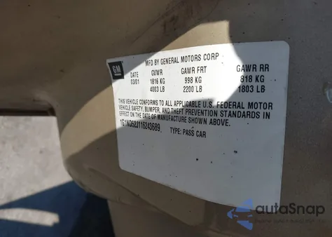 2001 Chevrolet Malibu из США, поврежденный, VIN 1G1ND52J116243689